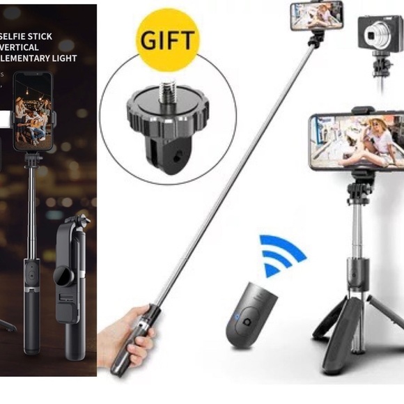 5 in 1 and 2 Mode for Camera and Smart Phone Selfie Stick. With Led Light - Picture 2 of 16